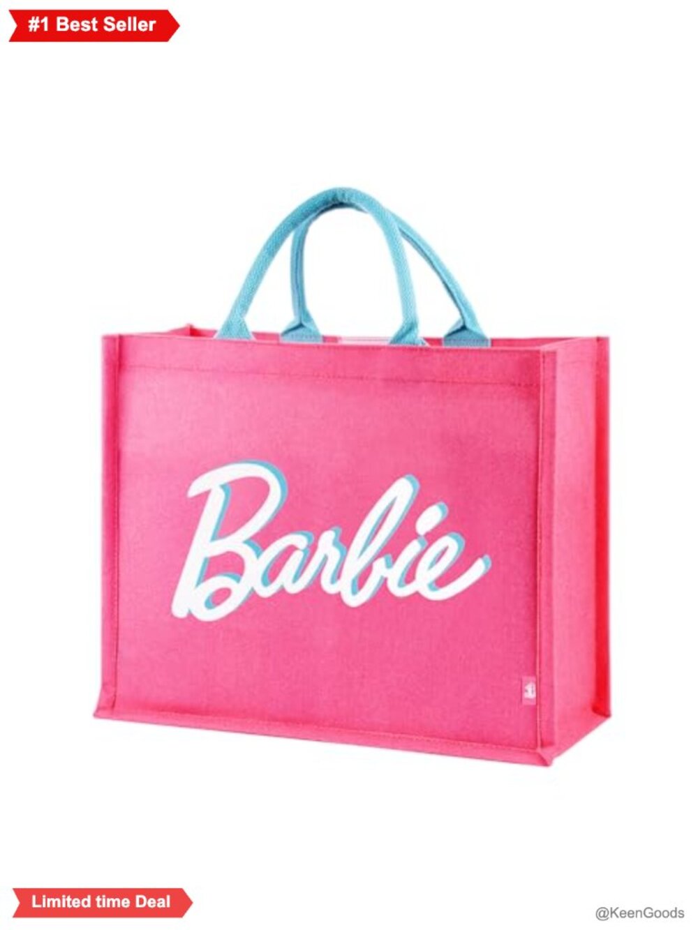 Barbie Large Canvas Tote Bag with Secure Velcro Closure